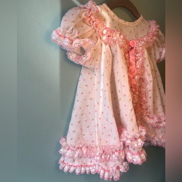 Vintage Cindy Sue Ruffle Dress with Matching Bloomers size 12mos - Picture 5 of 11